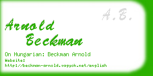 arnold beckman business card